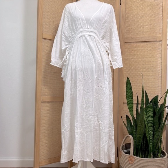 Solid & Striped The Kaftan Maxi Dress Size M White Swim Coverup - Picture 4 of 11